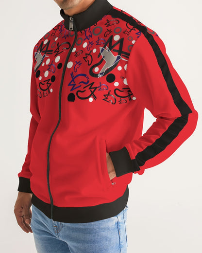 Young Marvin  Men's All-Over Print Stripe Sleeve Track Jacket