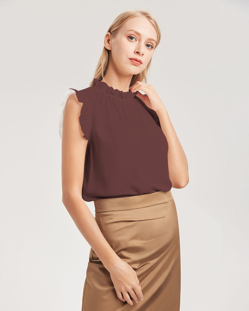 "Blackwood" Women's All-Over Print Ruffle Sleeve Top