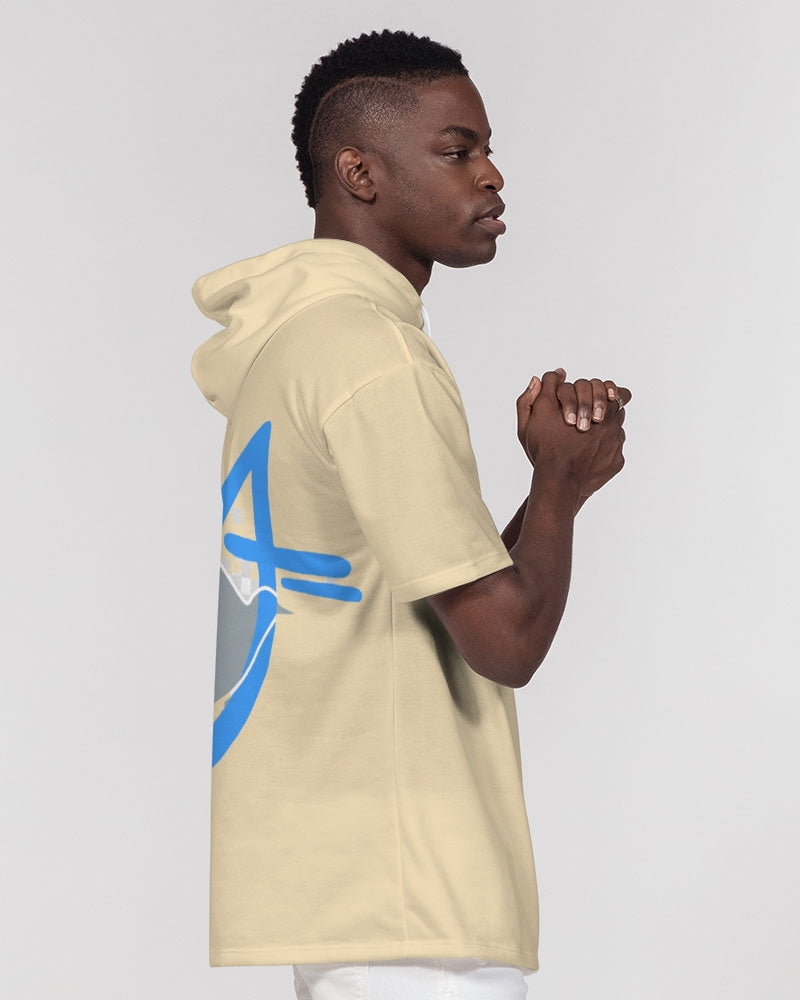 Wheat, Deluxe Men's All-Over Print Premium Heavyweight Short Sleeve Hoodie