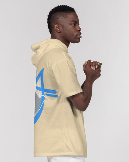 Wheat, Deluxe Men's All-Over Print Premium Heavyweight Short Sleeve Hoodie