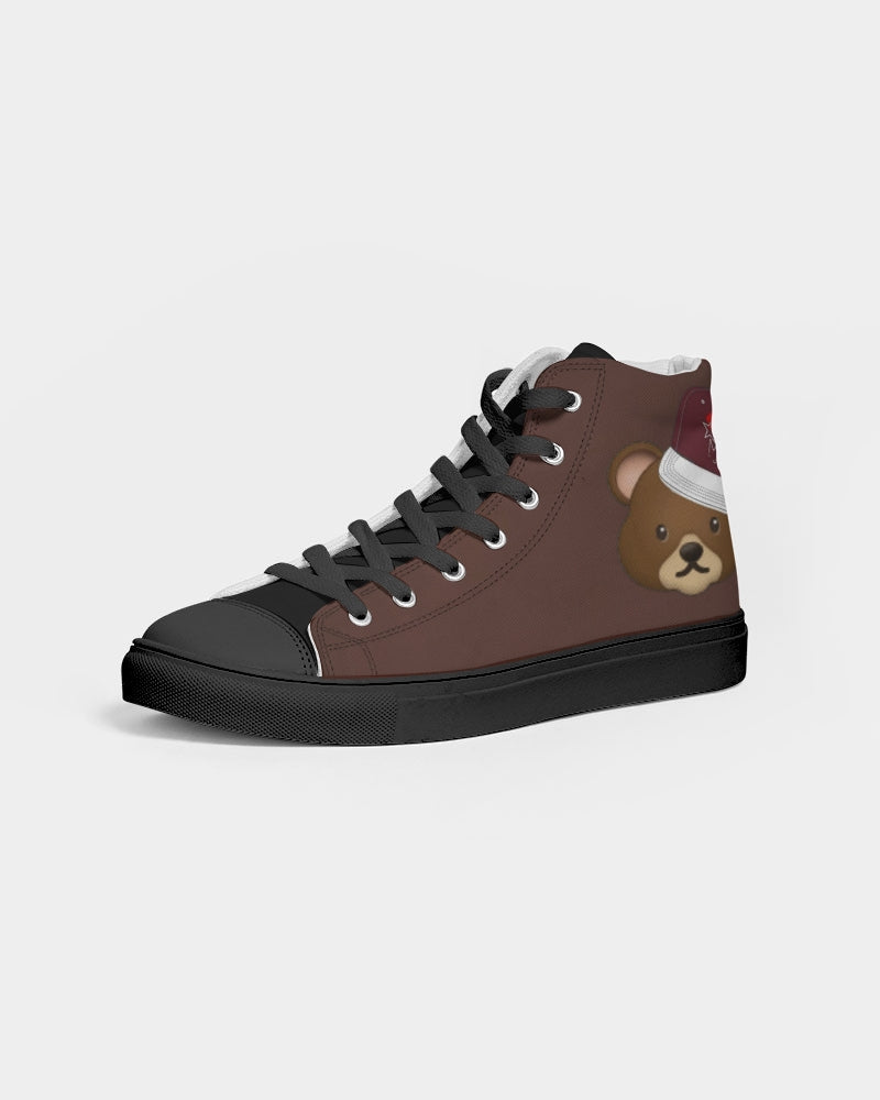 Bear cap Men's Hightop Canvas Shoe - Black