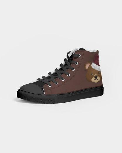 Bear cap Men's Hightop Canvas Shoe - Black