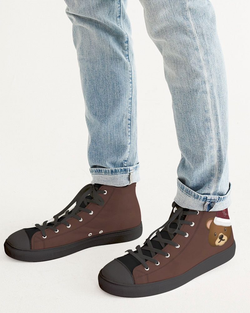 Bear cap Men's Hightop Canvas Shoe - Black