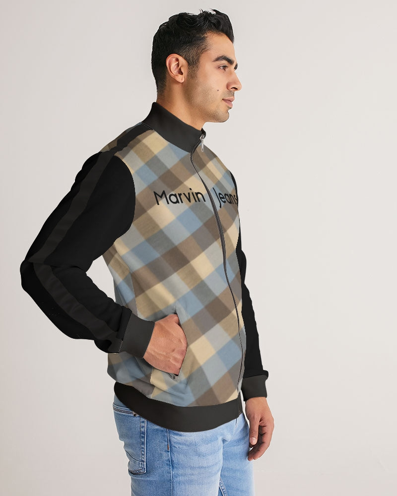 @plaids MJ black  Men's All-Over Print Stripe Sleeve Track Jacket