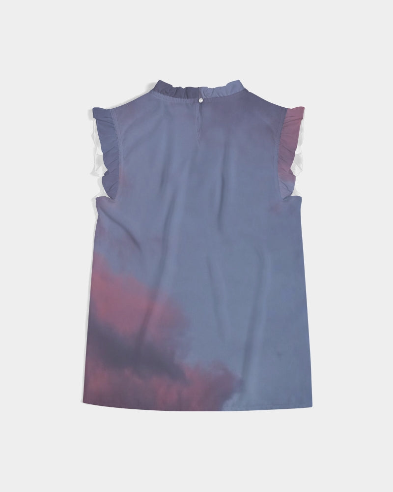 Sky bright Women's All-Over Print Ruffle Sleeve Top