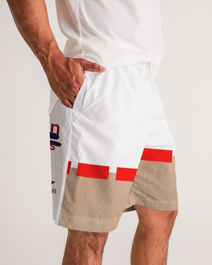 Woodgrain red Men's All-Over Print Jogger Shorts