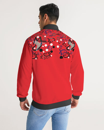 Young Marvin  Men's All-Over Print Stripe Sleeve Track Jacket