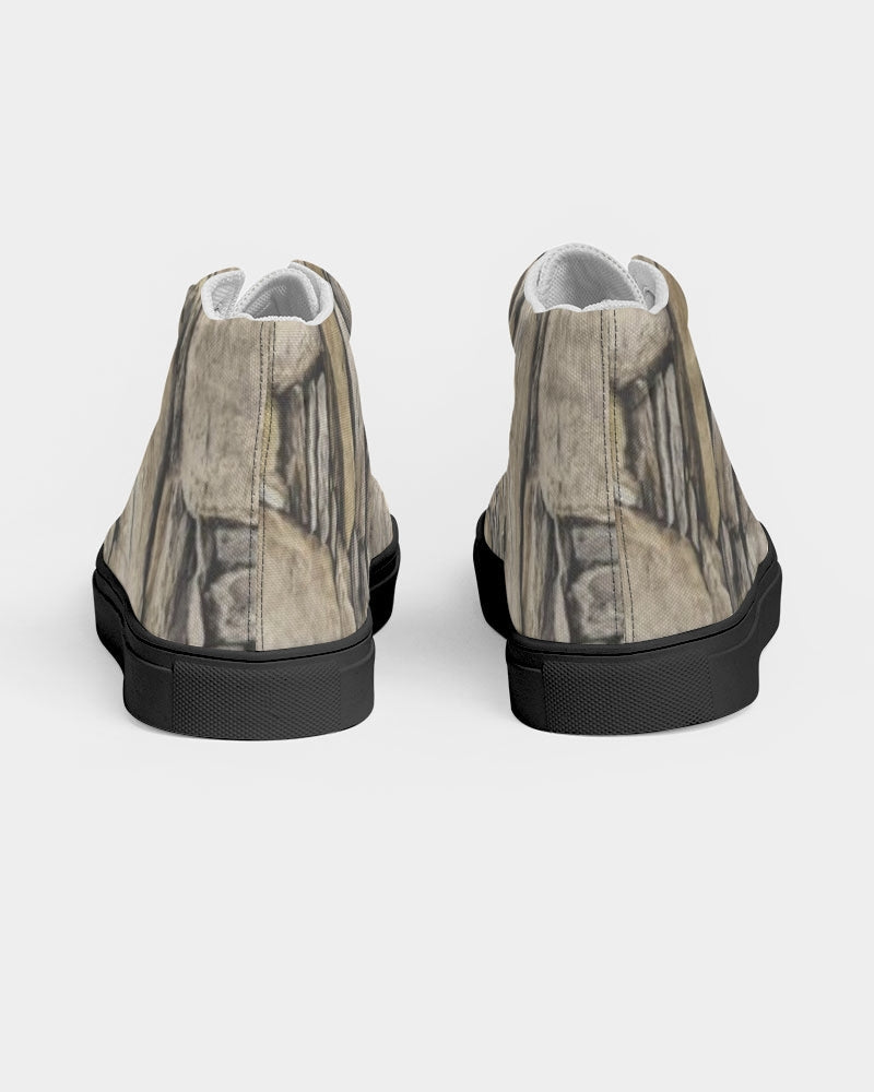 Stone black Men's Hightop Canvas Shoe - Black