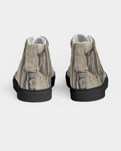Stone black Men's Hightop Canvas Shoe - Black
