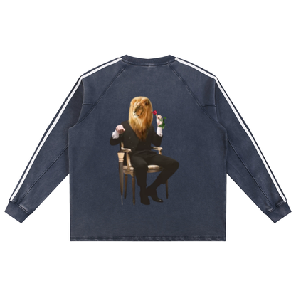 Snow Washed Contrast Tape Sweatshirt