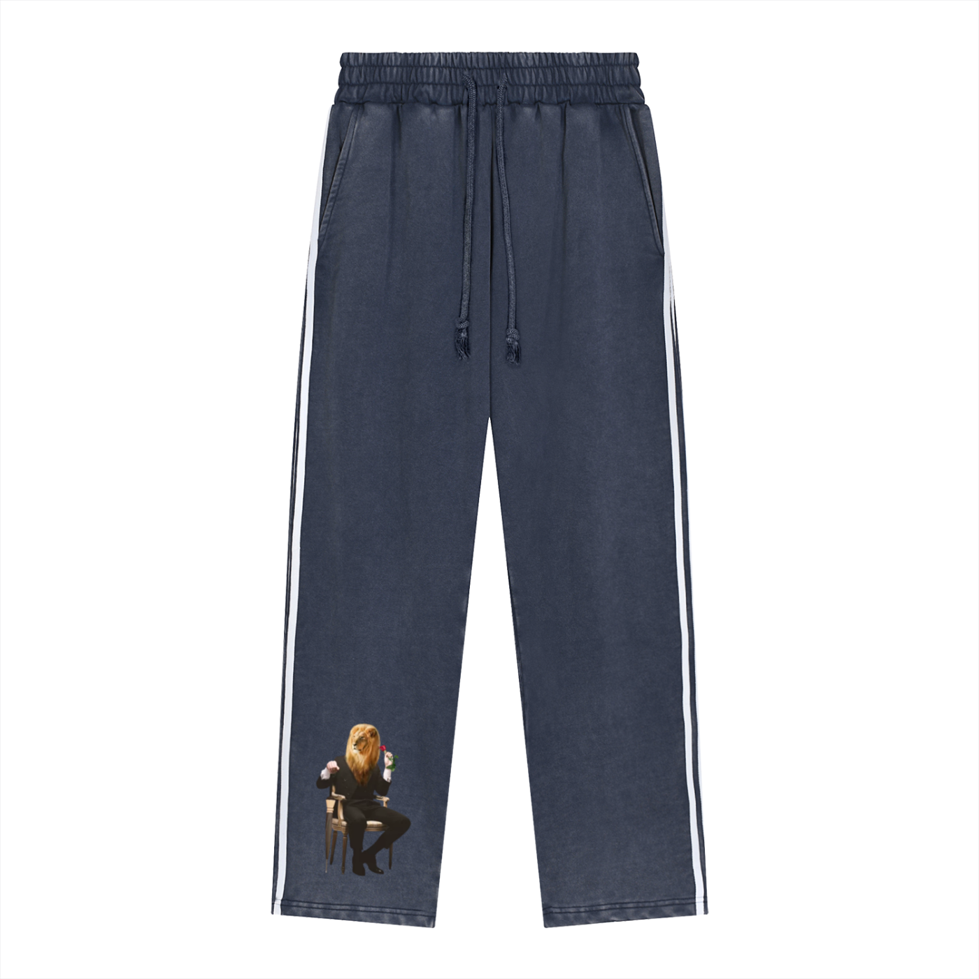 Snow Washed Contrast Tape Sweatpants