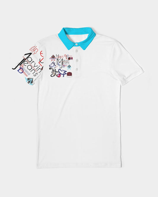 Logo's  Men's All-Over Print Slim Fit Short Sleeve Polo