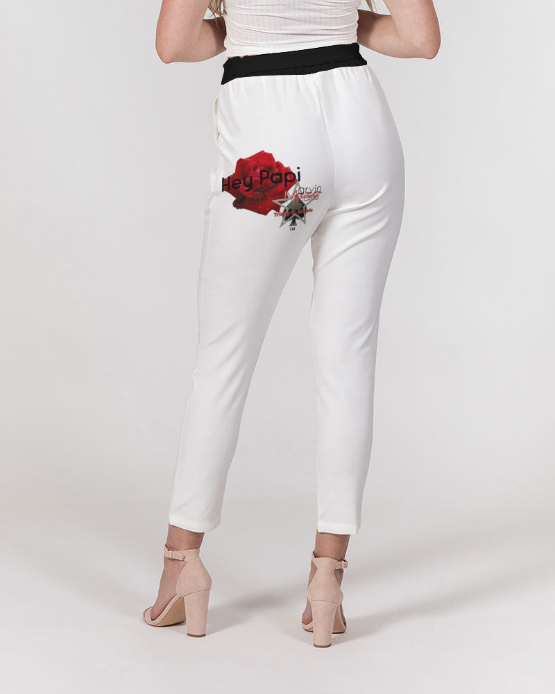 Hey Papi BY MARVIN JEANS Women's All-Over Print Belted Tapered Pants