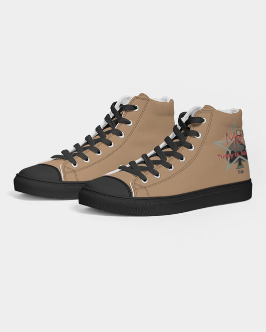 black tip Men's Hightop Canvas Shoe - Black