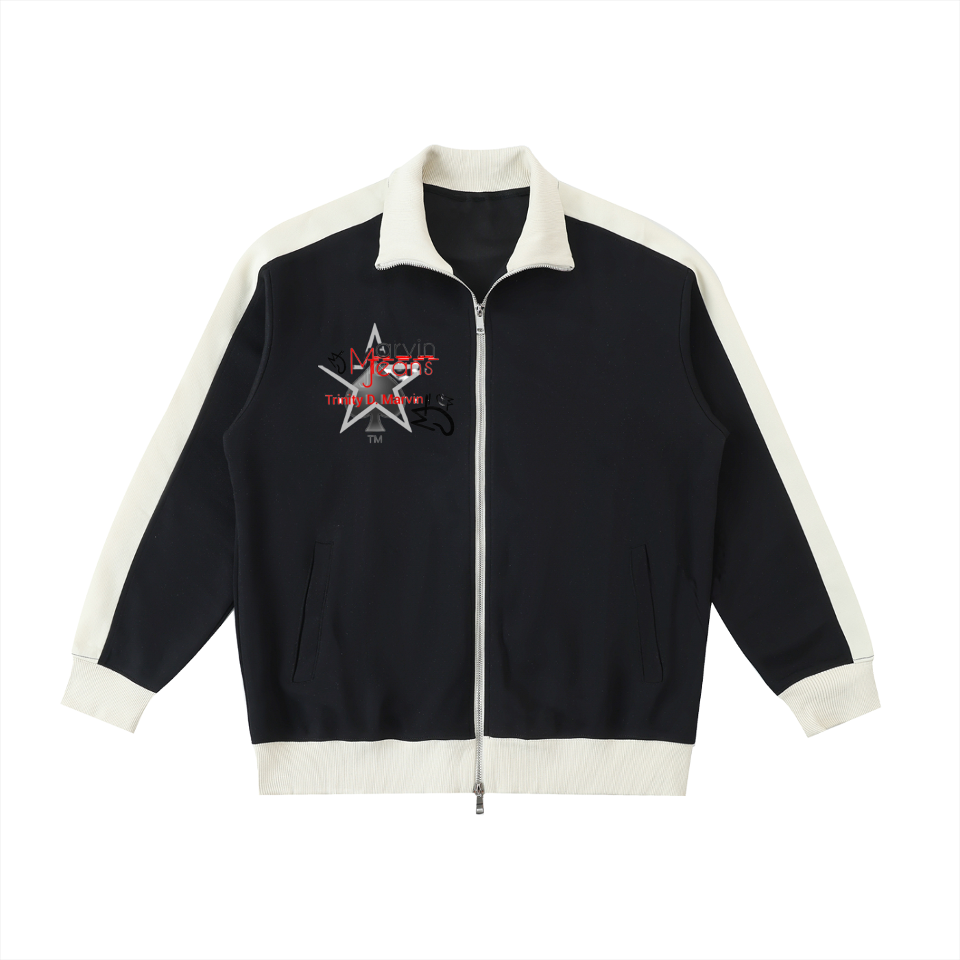 Contrast Trim Stand Collar Jacket