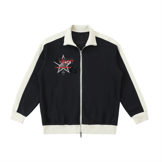 Contrast Trim Stand Collar Jacket