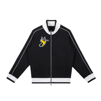 Color Block Raglan Sleeve Zip Track Jacket