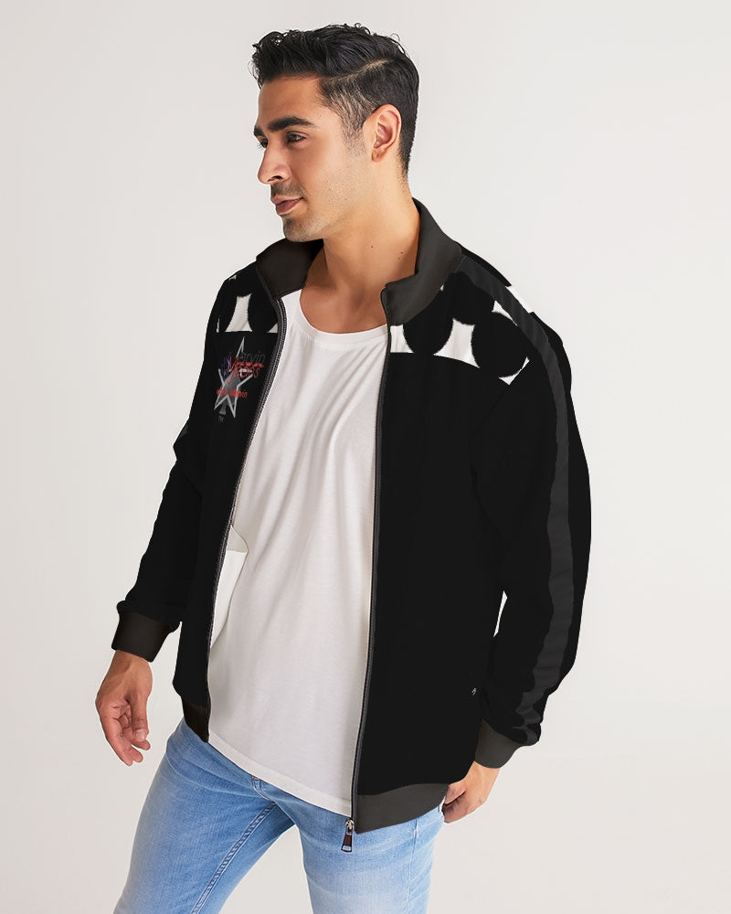 Marvin Jeans be the BRAND wear the BRAND  Men's All-Over Print Stripe Sleeve Track Jacket