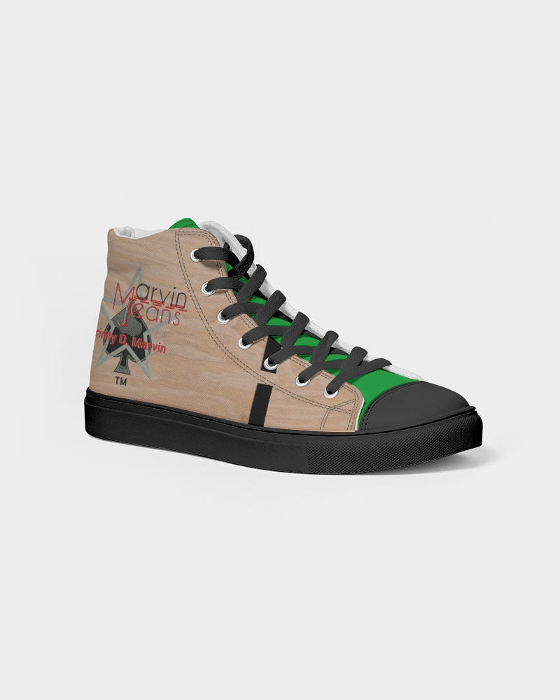 Freeport ,Woodgrain  Men's Hightop Canvas Shoe - Black