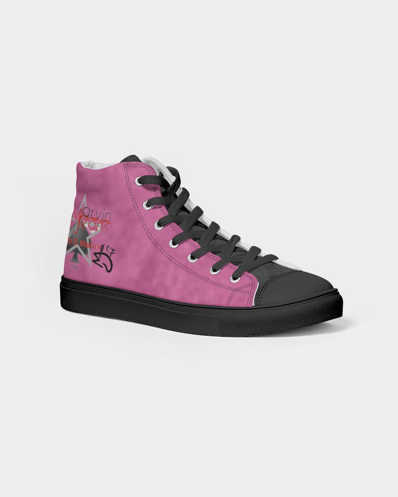 What the pink  Men's Hightop Canvas Shoe - Black