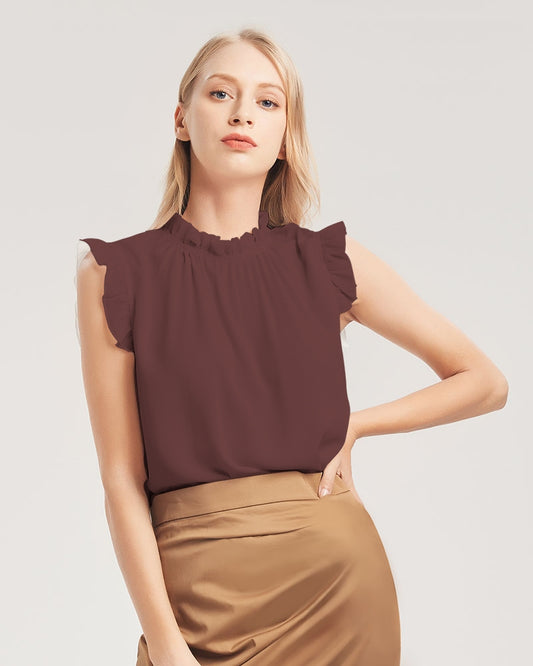 "Blackwood" Women's All-Over Print Ruffle Sleeve Top
