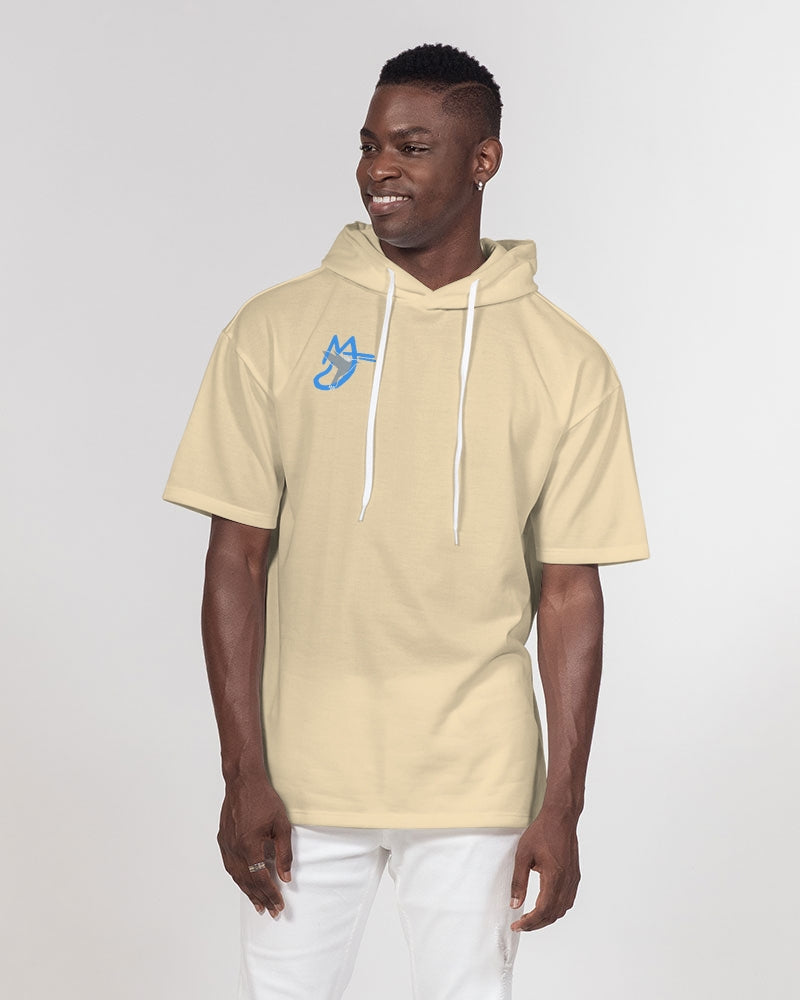 Wheat, Deluxe Men's All-Over Print Premium Heavyweight Short Sleeve Hoodie