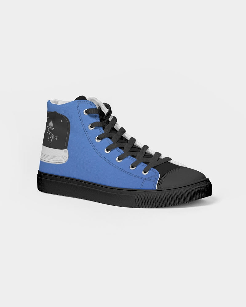 Kingly Blue  Men's Hightop Canvas Shoe - Black
