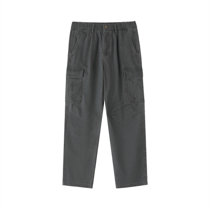 Cotton Elastic-Waist Cargo Pants