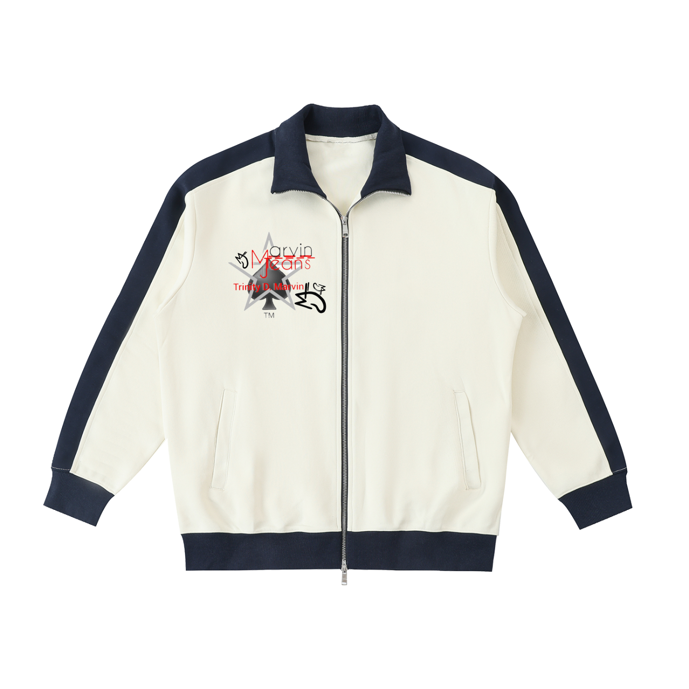 Contrast Trim Stand Collar Jacket