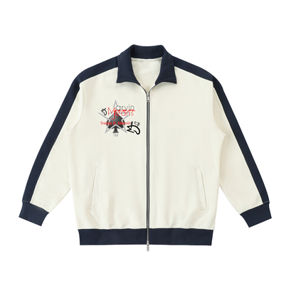 Contrast Trim Stand Collar Jacket