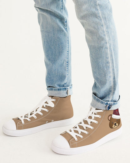 Bear cap white tip Men's Hightop Canvas Shoe
