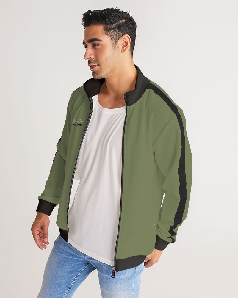 "It's the BRAND for me" Men's All-Over Print Stripe Sleeve Track Jacket