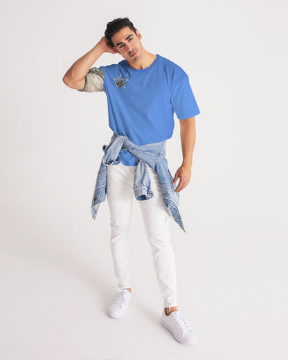 Kingly Blue  Men's All-Over Print Premium Heavyweight Tee
