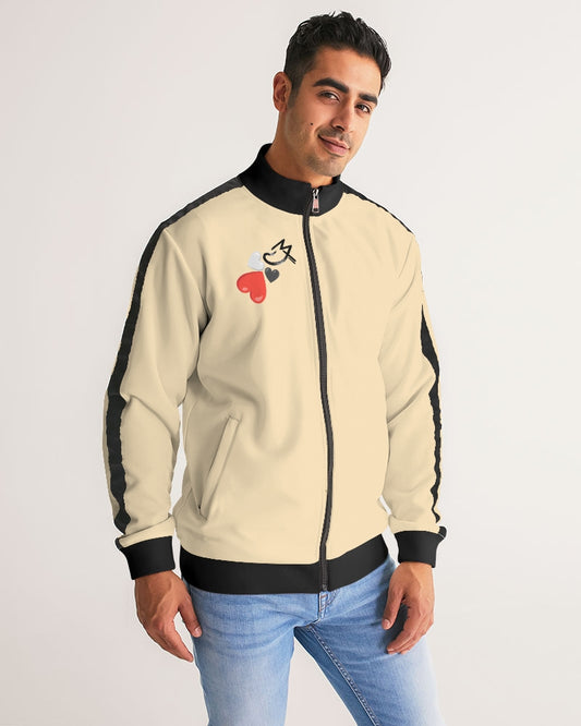 Wheat Men's All-Over Print Stripe Sleeve Track Jacket