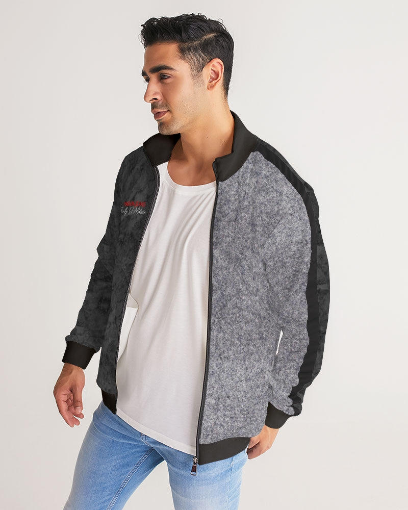 Holy Black half wool Men's All-Over Print Stripe Sleeve Track Jacket
