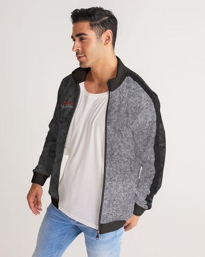 Holy Black half wool Men's All-Over Print Stripe Sleeve Track Jacket