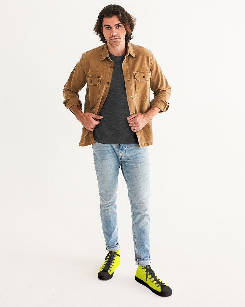 Light yellow by Marvin Jeans and Trinity D Marvin Men's High top Canvas Shoe - Black