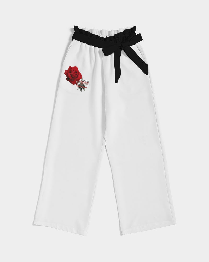 Red rose Women's All-Over Print High-Rise Wide Leg Pants