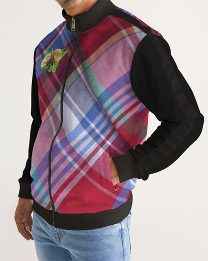 Plaids and Trinity D Marvin Men's All-Over Print Stripe Sleeve Track Jacket