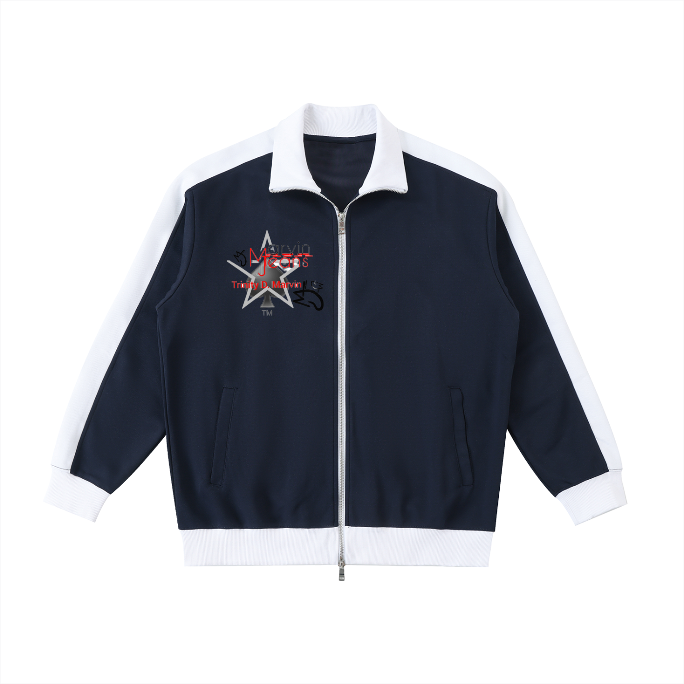 Contrast Trim Stand Collar Jacket