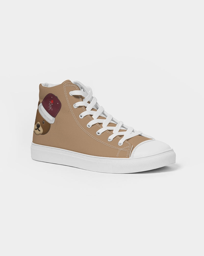 Bear cap white tip Men's Hightop Canvas Shoe