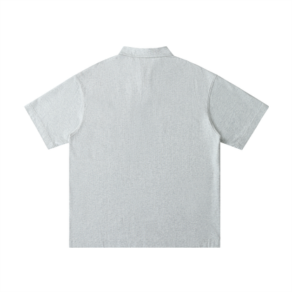 Loose Cotton Short-Sleeve Polo Shirt