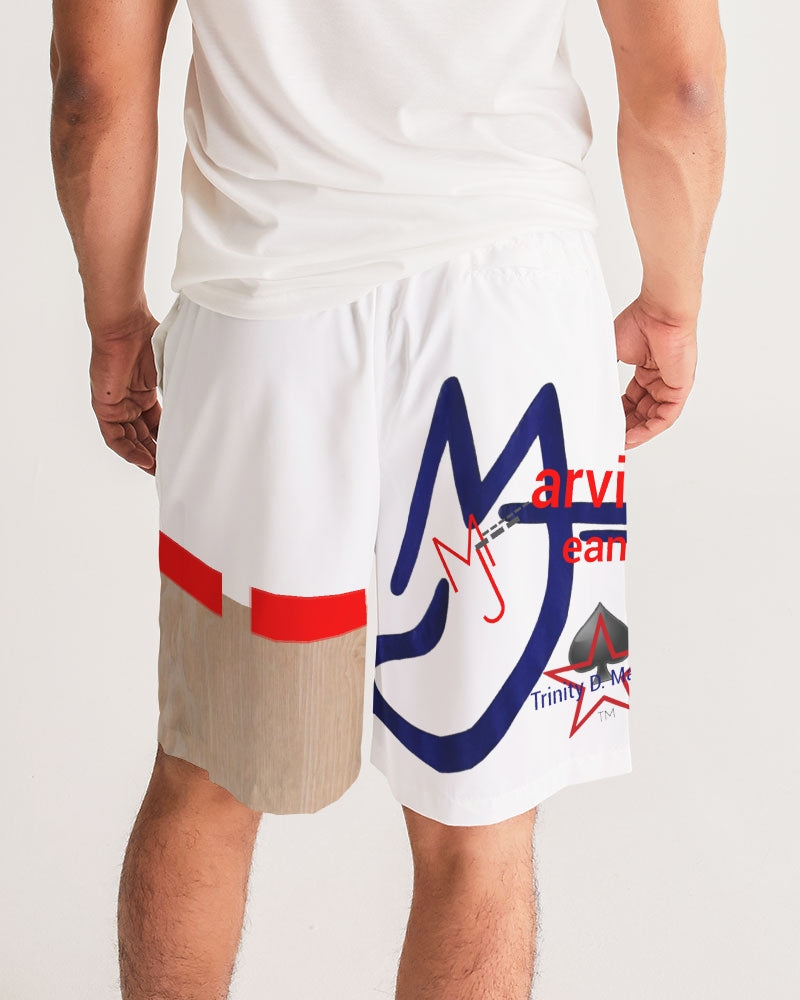 Woodgrain red Men's All-Over Print Jogger Shorts
