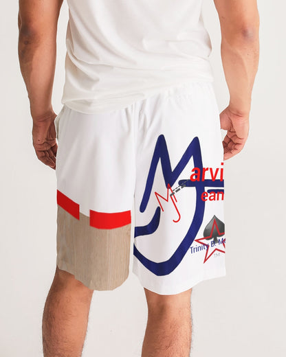 Woodgrain red Men's All-Over Print Jogger Shorts
