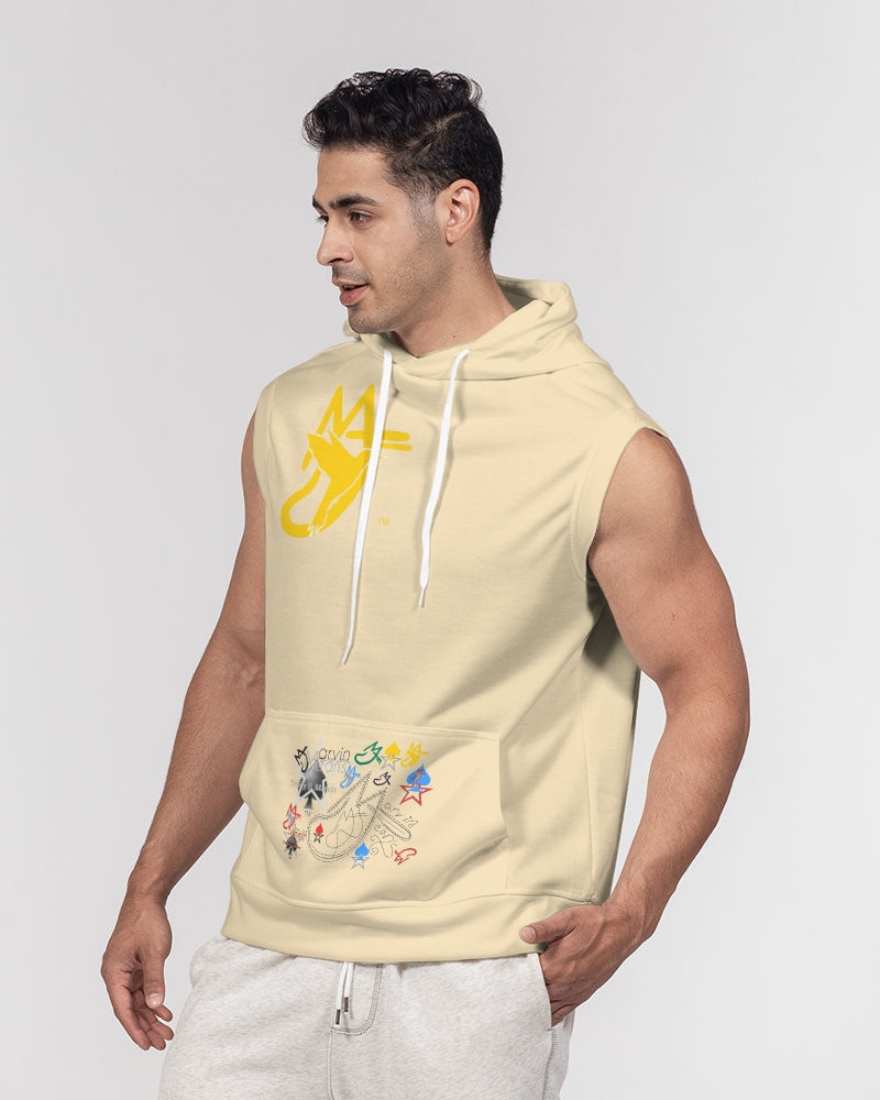 Retro mix (Wheat) Men's All-Over Print Heavyweight Sleeveless Hoodie