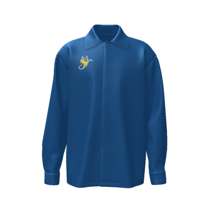 Yellow Baby Blue All-Over Print Men's Classic Long Sleeve Shirt