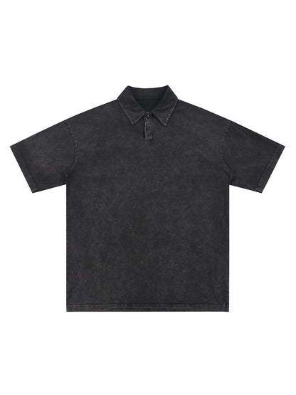 Heavyweight Snow-Washed Polo T-Shirt