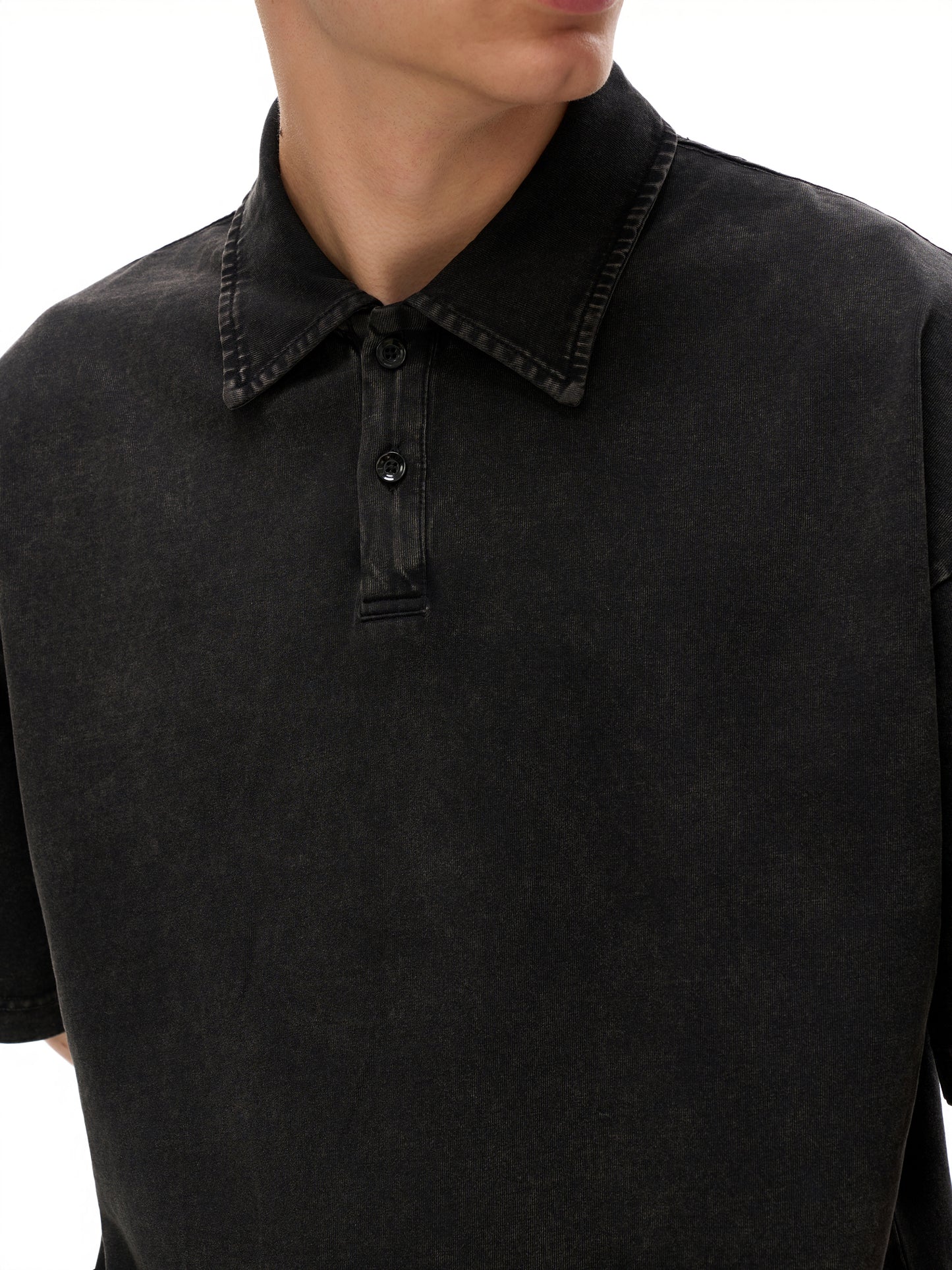Heavyweight Snow-Washed Polo T-Shirt