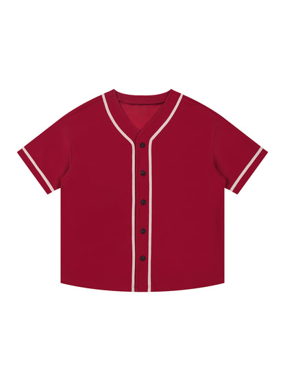 Contrast Piped Button-Up Jersey