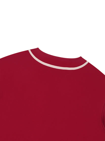 Contrast Piped Button-Up Jersey